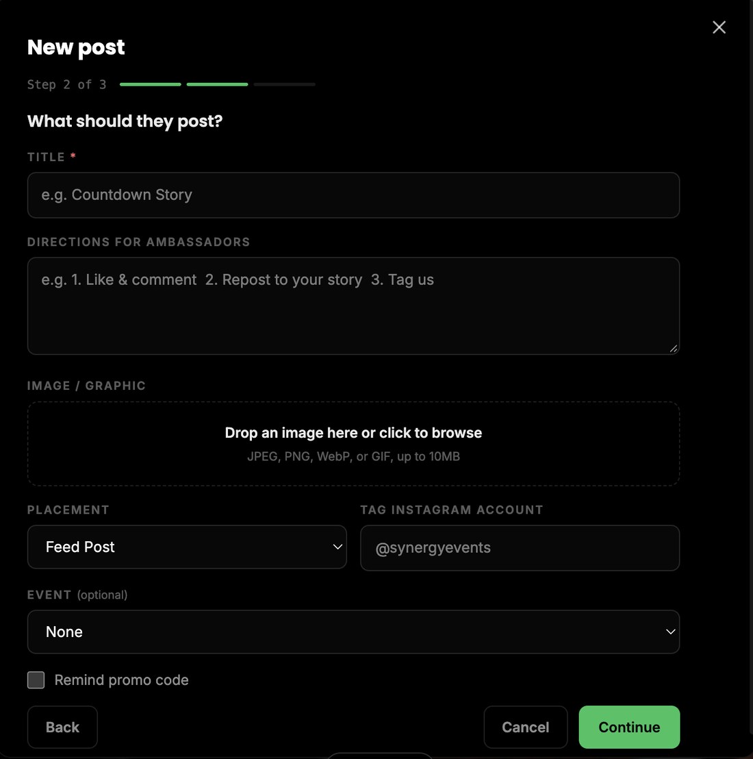 Creating a post for the team in Synergy